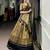 black and gold printed lehenga
