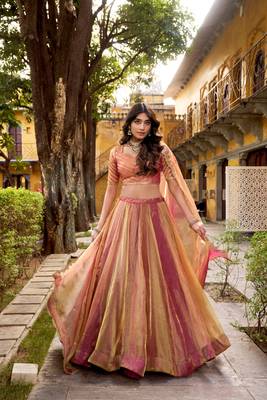 rose gold embroidered lehenga 1