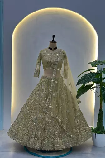 light-gold designer lehenga