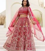 red bridal lehenga