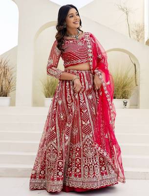 red bridal lehenga 2