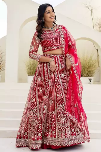 Red Bridal Lehenga
