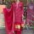 Women's viscose silk bandhani printed pink kurta pant set with chanderi dupatta