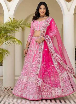 pink embroidered lehenga 1