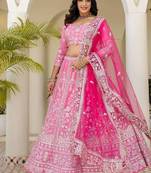 Pink Embroidered Lehenga