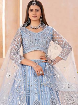sky-blue embroidered lehenga 2