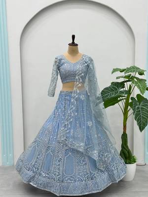 sky-blue embroidered lehenga 3