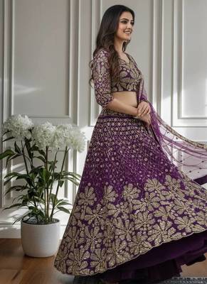 purple embroidered lehenga 4
