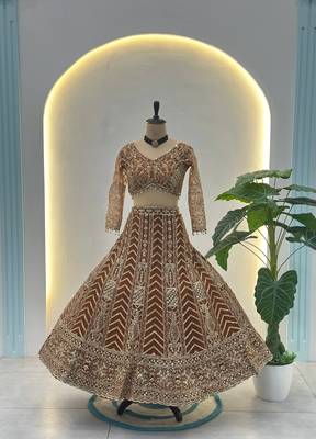 dark-Yellow designer bridal lehenga 2