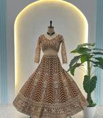 dark-Yellow designer bridal lehenga