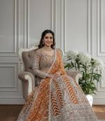dark-Yellow designer bridal lehenga