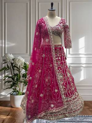 pink designer bridal lehenga 2