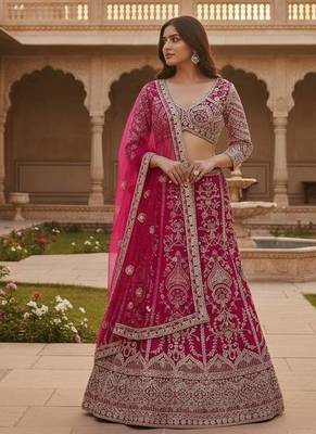 pink designer bridal lehenga 3