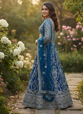 blue embroidered lehenga 3