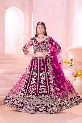 wine bridal lehenga 1