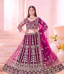 wine bridal lehenga