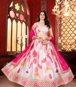 white &pink embroidered lehenga