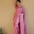 Pink soft silk blend banarasi jacuard work designer saree with blouse