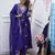 Women's chanderi silk embroidered royal blue kurta pant set with chanderi dupatta