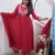 Women's chinon silk floral embroidered maroon kurta pant set with chanderi dupatta