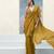 Mustard  crepe pre draped saree set
