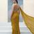 Mustard  crepe pre draped saree set