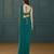 Emerald green crepe pre draped saree set