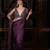 Purple embroidered net pre draped saree set