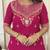 Women's georgette silk floral embroidered pink kurta pant set with net dupatta