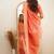 Orange soft silk blend banarasi jacuard work designer saree with blouse