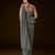 Grey embellished lurex pre draped saree set