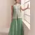 Green georgette stitched palazzo suit with embroidery & sequin work