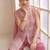 Pink georgette stitched palazzo suit with embroidery & sequin work
