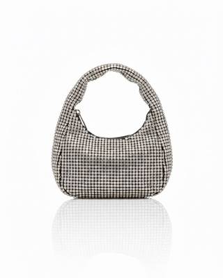 Midnight Crystal Shoulder Bag     Rhinestone Mini Hobo 1