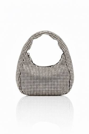 Midnight Crystal Shoulder Bag – Rhinestone Mini Hobo