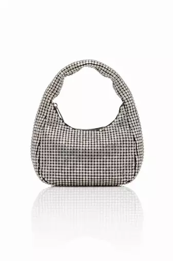Midnight Crystal Shoulder Bag – Rhinestone Mini Hobo