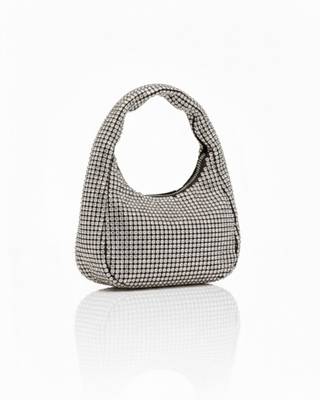 Midnight Crystal Shoulder Bag     Rhinestone Mini Hobo 2