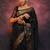 Black soft silk blend banarasi jacuard work designer saree with blouse