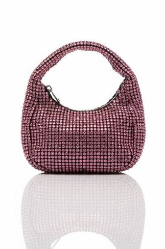 Pink Radiance Crystal Shoulder Bag – Rhinestone Mini Hobo