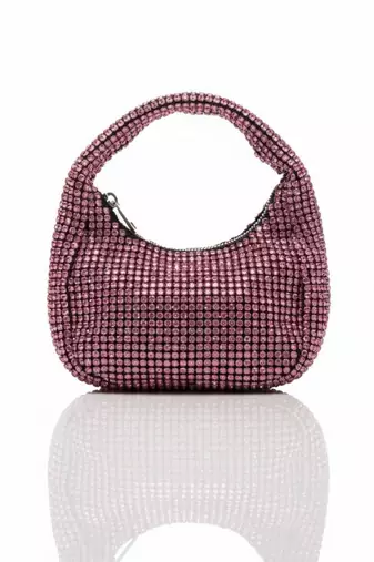 Pink Radiance Crystal Shoulder Bag – Rhinestone Mini Hobo