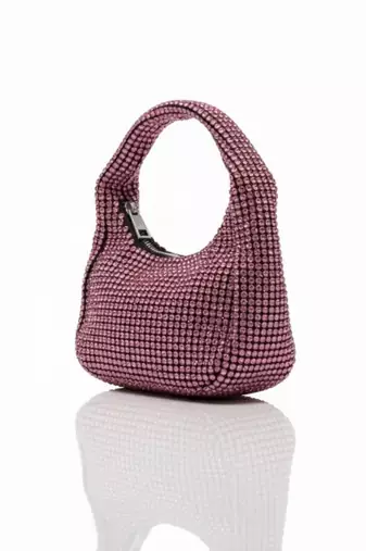 Pink Radiance Crystal Shoulder Bag     Rhinestone Mini Hobo