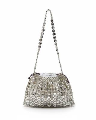 GlamBam Silver Crystal Handbag | Party Wear Statement Bag Waterproof Shoulder Bag 1