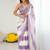 Purple fendy satin saree with zarkan diamond work & ultra satin blouse
