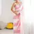 Baby pink fendy satin saree with zarkan diamond work & ultra satin blouse