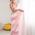 Baby pink fendy satin saree with zarkan diamond work & ultra satin blouse