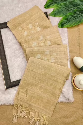 cream color art silk saree with blouse