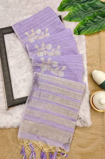 purple color art silk saree with blouse