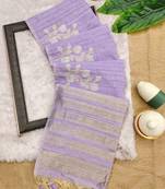 purple color art silk saree with blouse