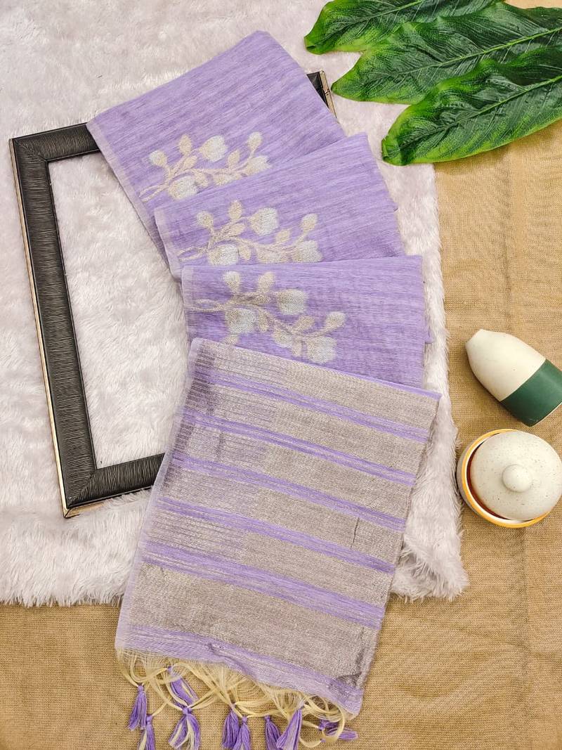 purple color art silk saree with blouse