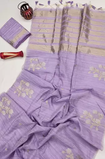 purple color art silk saree with blouse